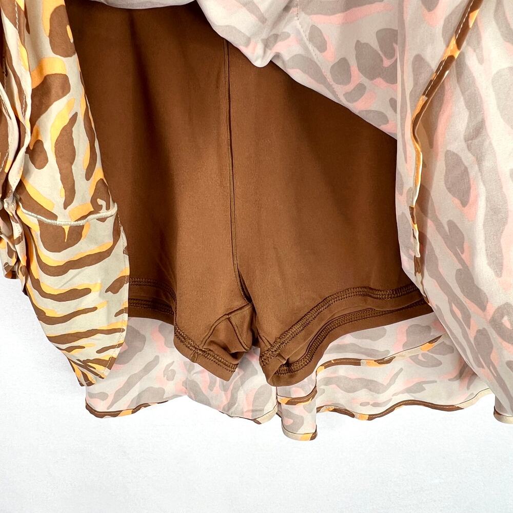 Aerie Tiger Print Mini Ruffle Skort Small - Picture 3 of 6